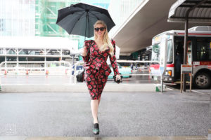 Tokyo Fashion Week Street Style Look - Vintage Floral Suit