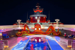 Virgin Voyages Cruise Main Pool Scarlet Night